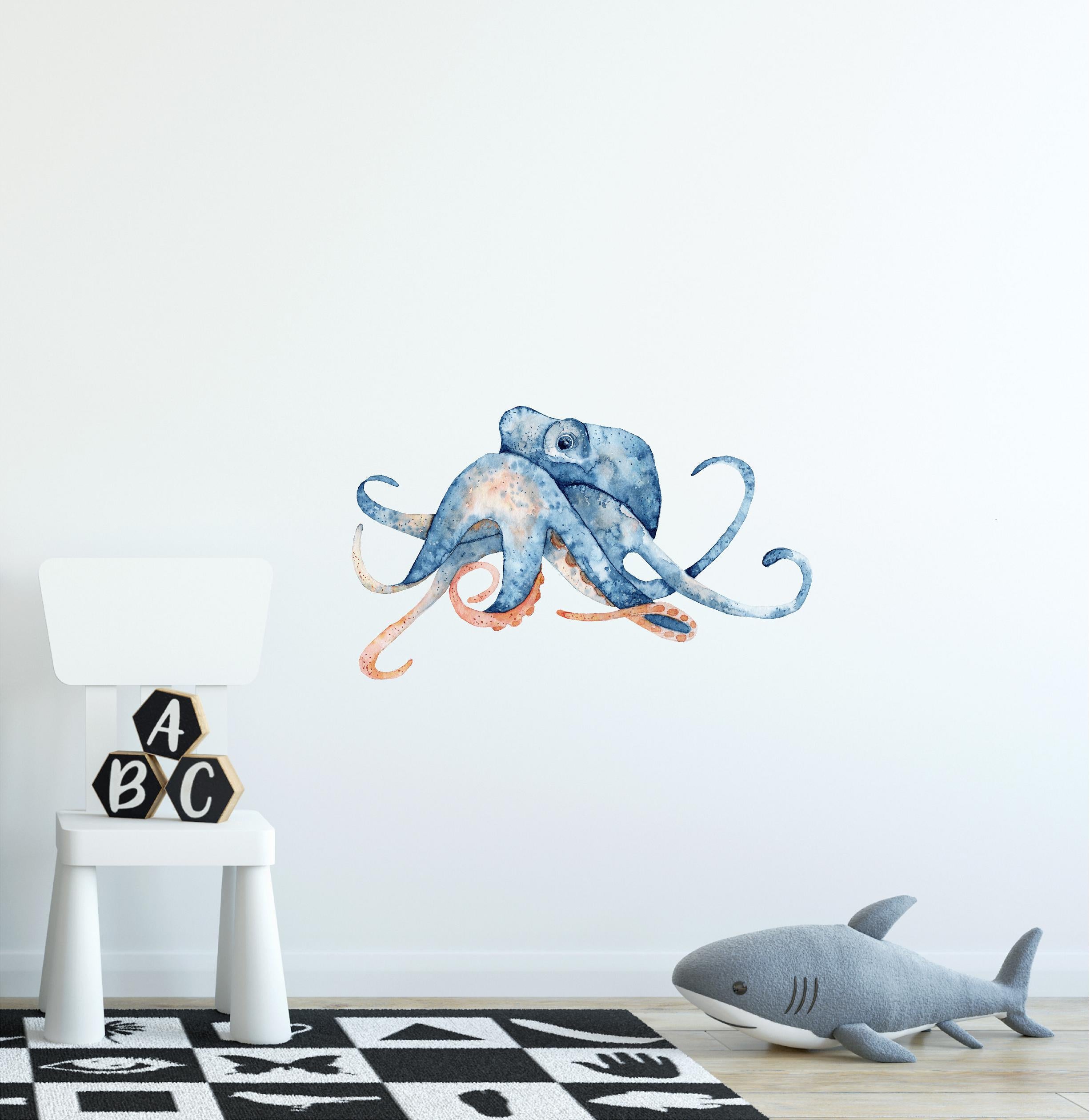 Octopus #6 Wall Decal Ocean Sea Life Removable Fabric Wall Sticker | DecalBaby