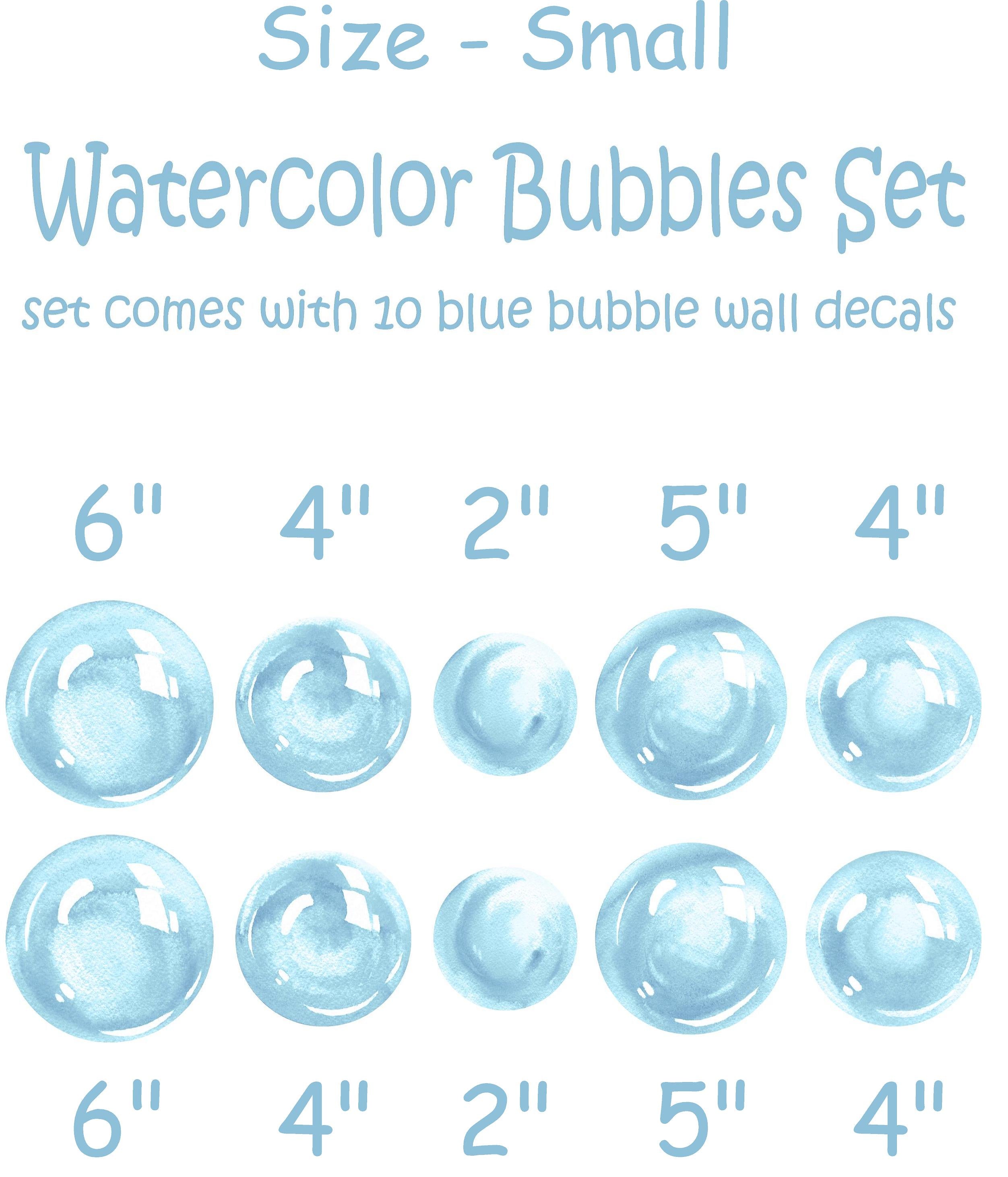 Watercolor Blue Bubbles Wall Decal Set Bubbles Wall Stickers Wall Art Nursery Decor Removable Fabric Vinyl Wall Stickers SIZE SMALL | DecalBaby