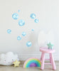 Load image into Gallery viewer, Watercolor Blue Bubbles Wall Decal Set Bubbles Wall Stickers Wall Art Nursery Decor Removable Fabric Vinyl Wall Stickers SIZE SMALL | DecalBaby