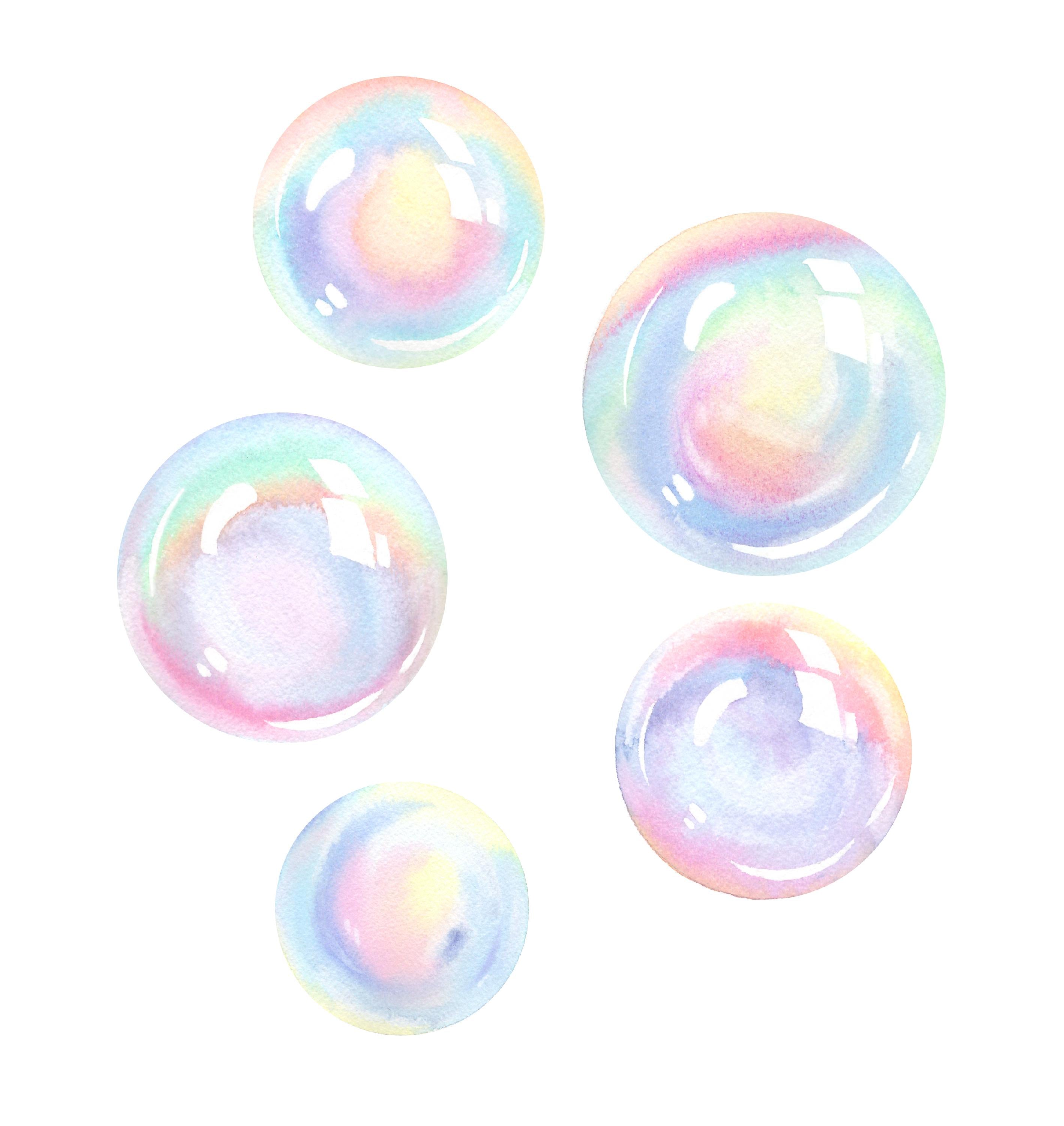 Watercolor Rainbow Bubbles Wall Decal Set Bubbles Wall Stickers Wall Art Nursery Decor Removable Fabric Vinyl Wall Stickers SIZE LARGE | DecalBaby