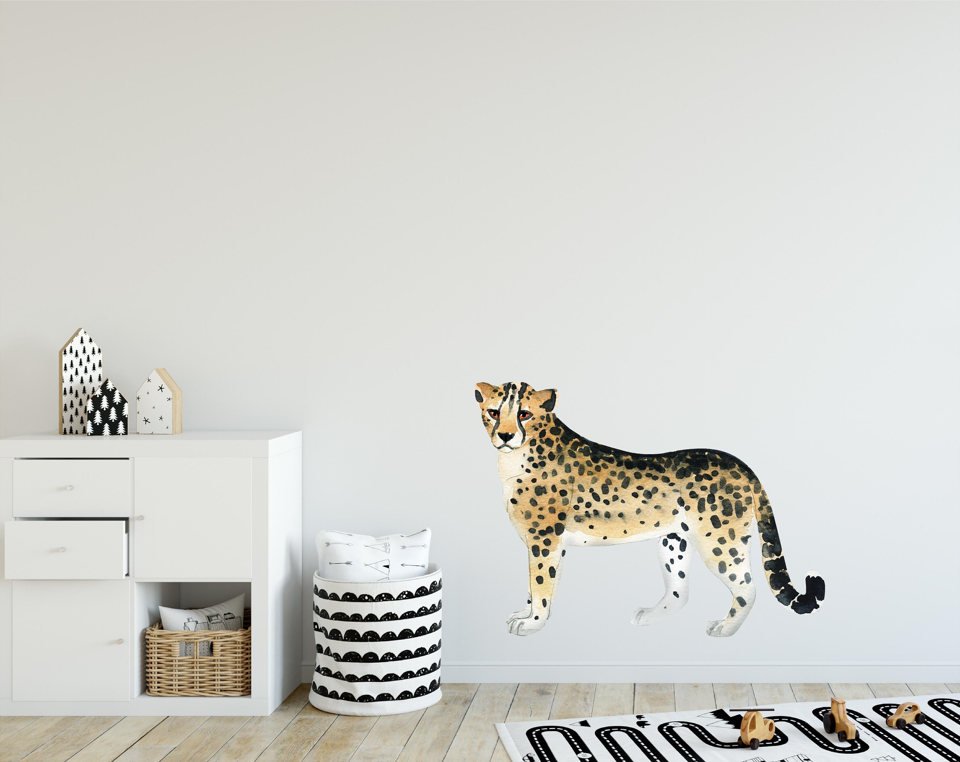 Cheetah Wall Decal Safari Animal Removable Fabric Wall Sticker | DecalBaby
