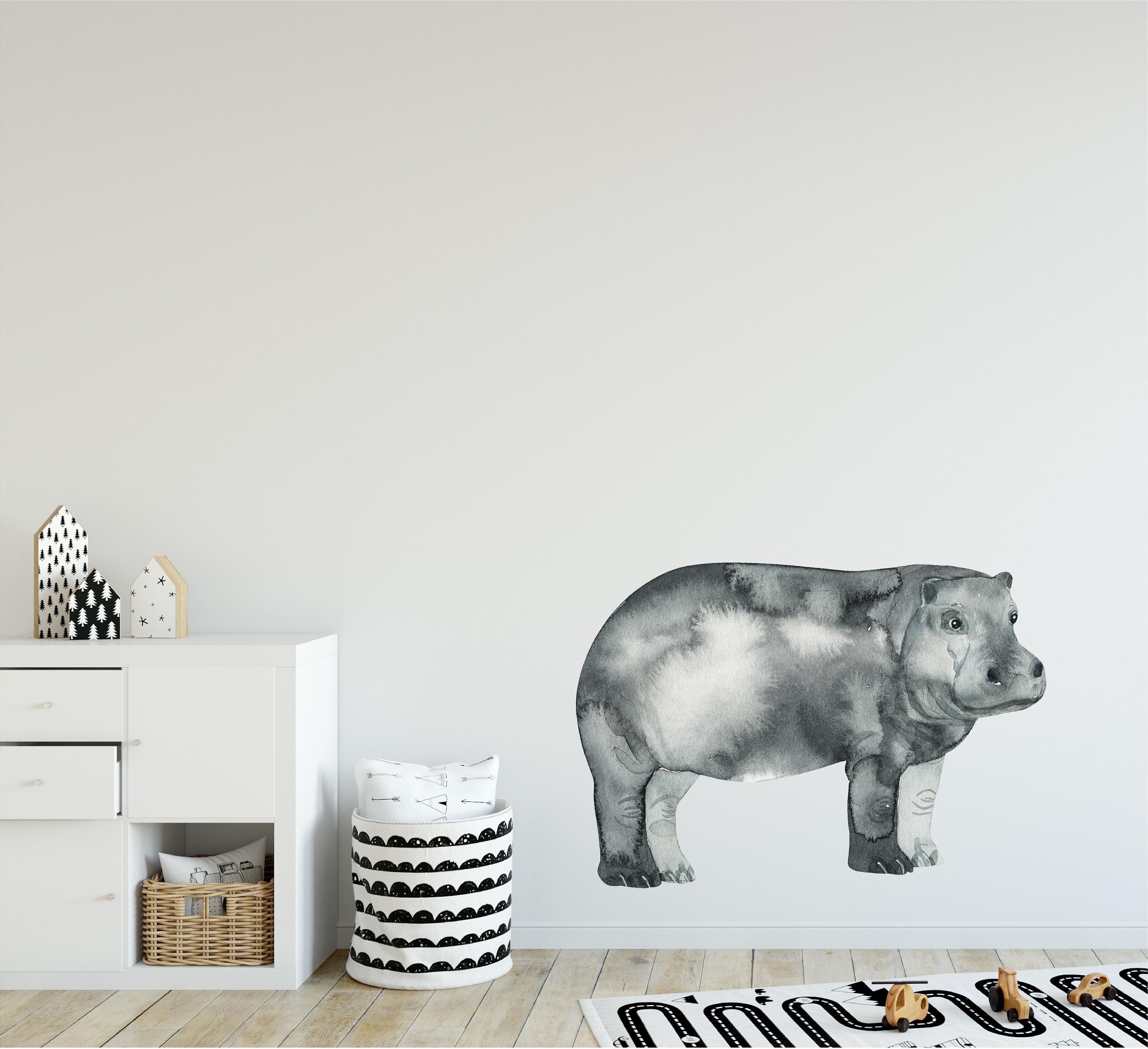 Hippo Wall Decal African Safari Animal Fabric Wall Sticker | DecalBaby