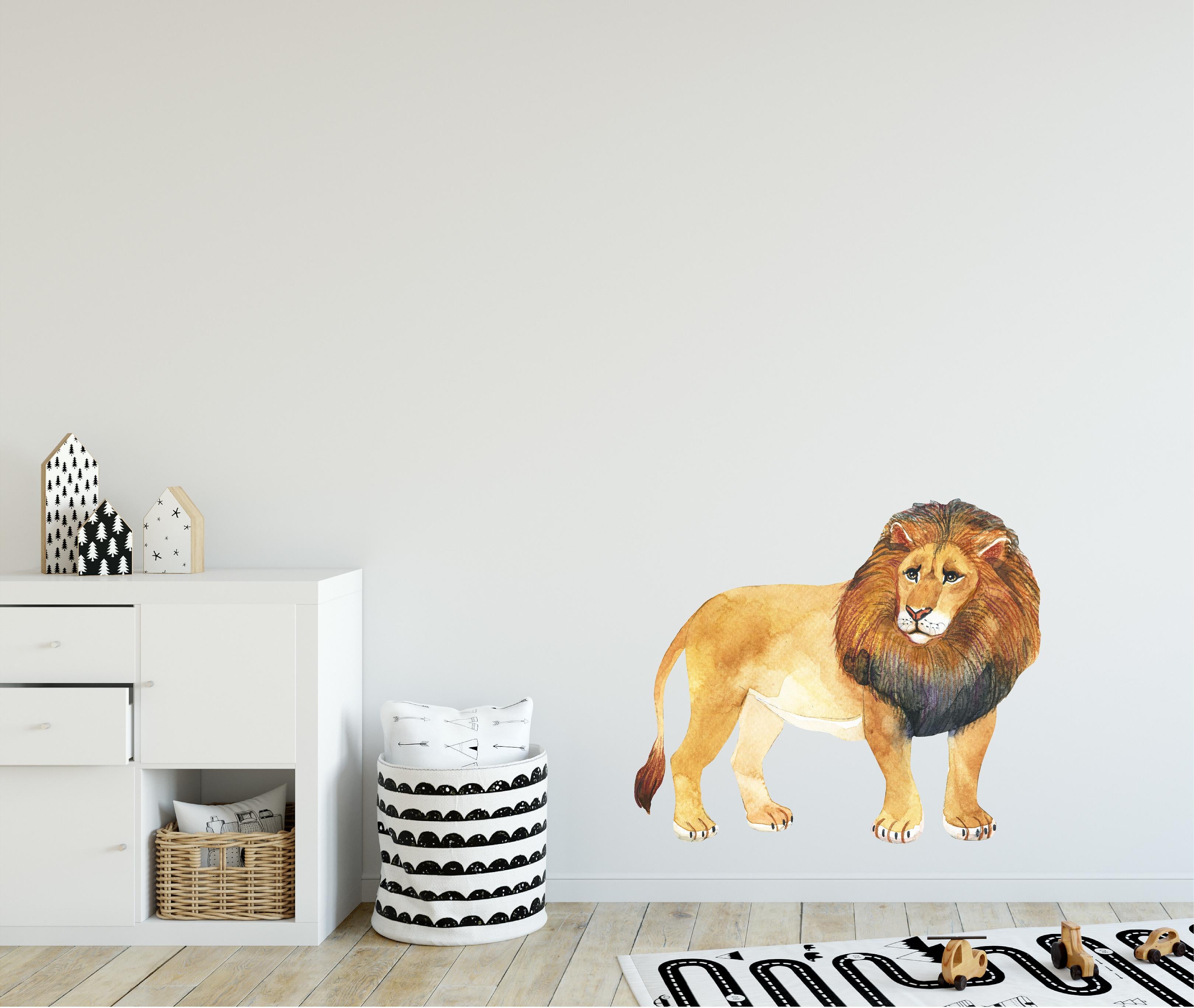 Lion Wall Decal Africa Safari Animal Removable Fabric Wall Sticker | DecalBaby