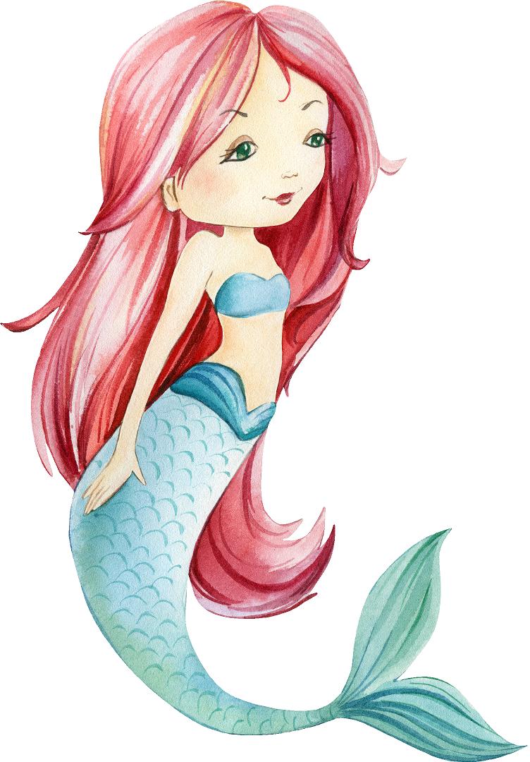 Watercolor Mermaid Wall Decal Fabric Wall Sticker | DecalBaby