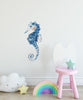 Watercolor Navy Blue Seahorse Wall Decal Fish Sea Animal Marine Sea Life Wall Sticker | DecalBaby