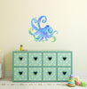 Load image into Gallery viewer, Watercolor Octopus #4 Wall Decal Blue Green Octopus Wall Sticker Removable Fabric Vinyl | DecalBaby