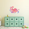 Watercolor Octopus #5 Wall Decal Red Blue Octopus Wall Sticker Removable Fabric Vinyl | DecalBaby
