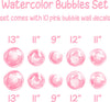 Watercolor Pink Bubbles Wall Decal Set Bubbles Wall Stickers Wall Art Nursery Decor Removable Fabric Vinyl Wall Stickers SIZE LARGE | DecalBaby