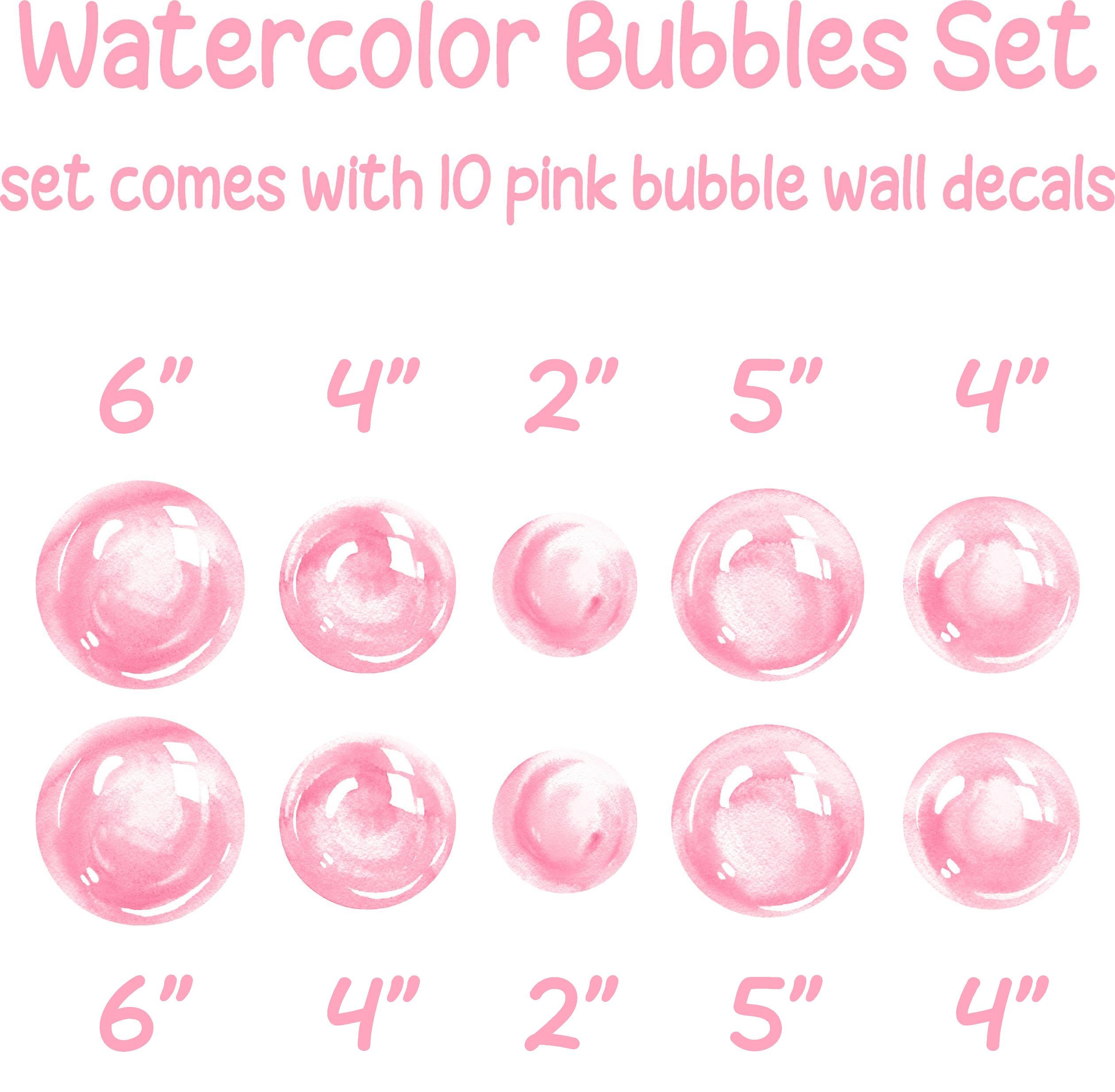 Watercolor Pink Bubbles Wall Decal Set Bubbles Wall Stickers Wall Art Nursery Decor Removable Fabric Vinyl Wall Stickers SIZE SMALL | DecalBaby