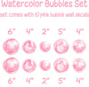 Load image into Gallery viewer, Watercolor Pink Bubbles Wall Decal Set Bubbles Wall Stickers Wall Art Nursery Decor Removable Fabric Vinyl Wall Stickers SIZE SMALL | DecalBaby