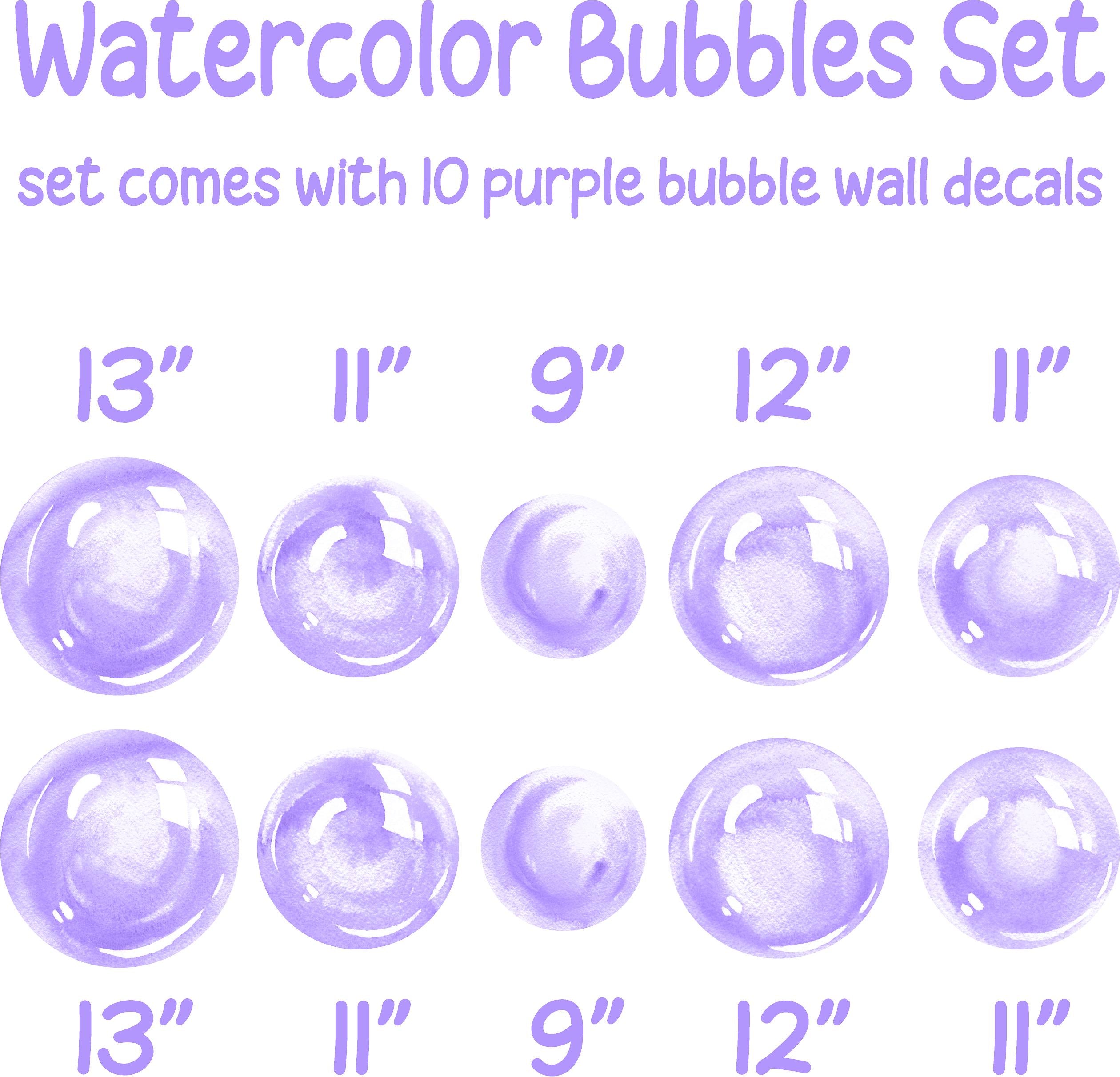 Watercolor Purple Bubbles Wall Decal Set Bubbles Wall Stickers Wall Art Nursery Decor Removable Fabric Vinyl Wall Stickers SIZE LARGE | DecalBaby