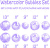 Load image into Gallery viewer, Watercolor Purple Bubbles Wall Decal Set Bubbles Wall Stickers Wall Art Nursery Decor Removable Fabric Vinyl Wall Stickers SIZE LARGE | DecalBaby