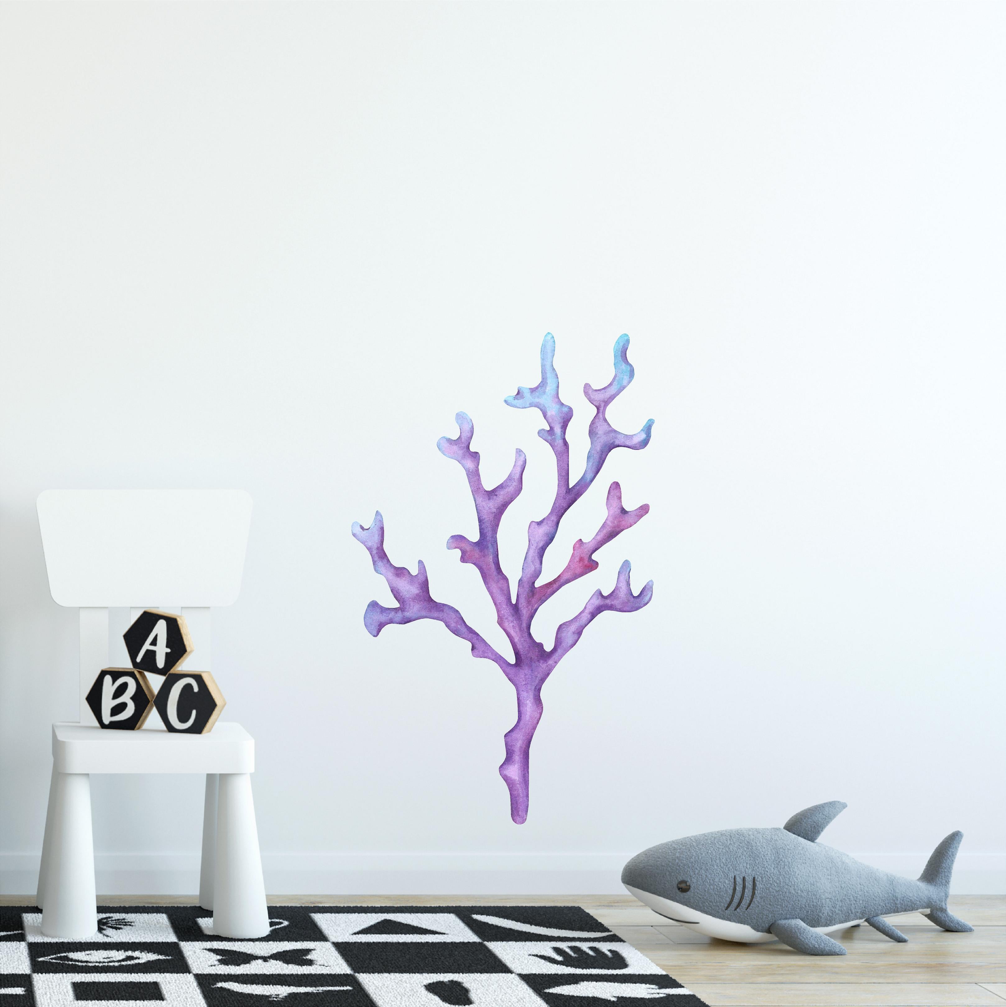 Purple Coral #2 Wall Decal Coral Removable Fabric Wall Sticker | DecalBaby