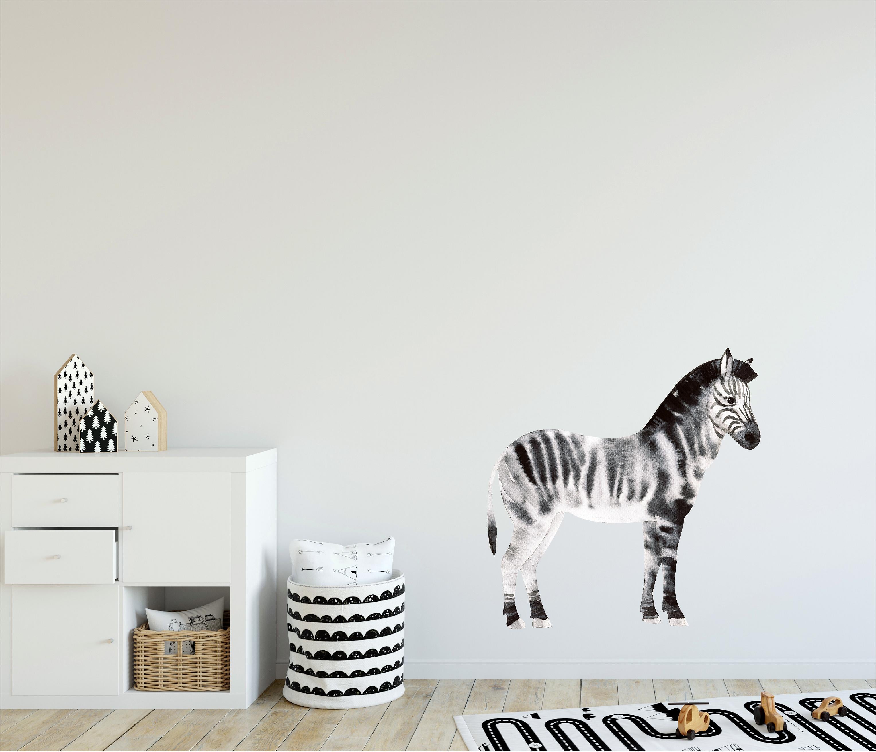 Zebra Wall Decal African Safari Animal Removable Fabric Wall Sticker | DecalBaby