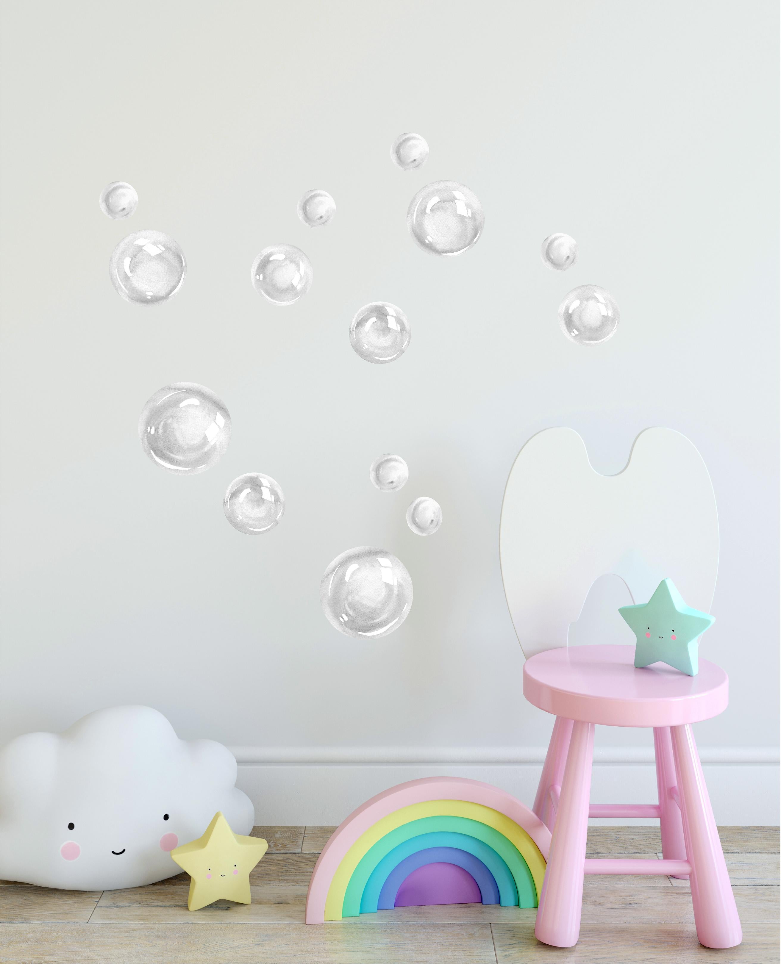 Watercolor White/Gray Bubbles Wall Decal Set Bubbles Wall Stickers SIZE SMALL | DecalBaby