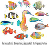 Tropical Fish Wall Decal Set Watercolor Sea Life Animals Removable Fabric Vinyl Wall Stickers