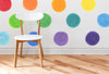 Load image into Gallery viewer, X-LARGE Watercolor Rainbow Dots Wall Decal Set • 36 Dots • Removable Fabric Wall Stickers • Colors of the Rainbow Collection