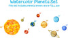 Load image into Gallery viewer, Watercolor Planets Space Wall Decal Set Solar System Planet Wall Stickers | DecalBaby