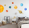 Load image into Gallery viewer, Watercolor Planets Space Wall Decal Set Solar System Planet Wall Stickers | DecalBaby