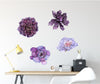 Load image into Gallery viewer, Watercolor Purple Succulents Wall Decal Set of 4 Floral Removable Fabric Vinyl Wall Stickers