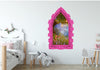 3D Castle Window Enchanted Lantern Tree Wall Decal Removable Fabric Vinyl Wall Sticker