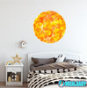 Planet Sun Wall Decal Removable Watercolor Solar System Planets Space Fabric Vinyl Wall Sticker Boys Nursery