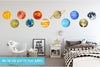 Load image into Gallery viewer, Planet Mercury Wall Decal Removable Watercolor Solar System Planets Space Fabric Vinyl Wall Sticker Boys Nursery