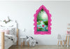 3D Castle Window Water Lily Fantasy River Wall Decal Removable Fabric Vinyl Wall Sticker