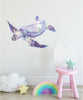 Load image into Gallery viewer, Purple Sea Turtle Wall Decal Removable Watercolor Sea Animal Fabric Vinyl Wall Sticker