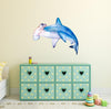 Load image into Gallery viewer, Hammerhead Shark Wall Decal Removable Watercolor Sea Animal Fabric Vinyl Wall Sticker