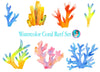 Load image into Gallery viewer, Watercolor Coral Reef Wall Decal Set Under The Sea Life Tropical Removable Fabric Vinyl Wall Stickers