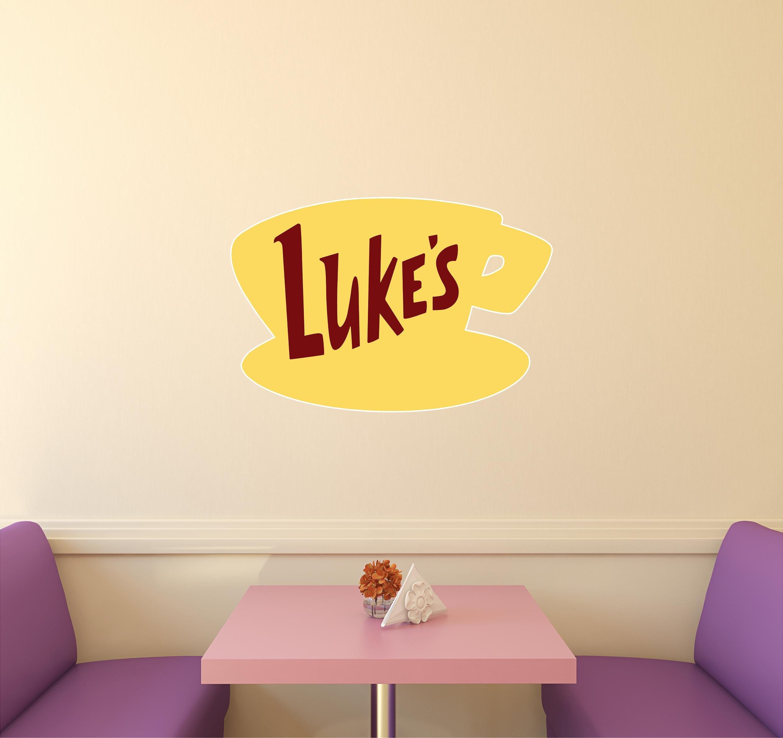 Luke's Diner Gilmore Girls Wall Decal Coffee Shop Logo Removable Fabric Vinyl Wall Sticker