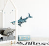 Load image into Gallery viewer, Watercolor Galaxy Shark Wall Decal Removable Sea Animal Fabric Vinyl Wall Sticker