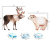Arctic Animals Wall Decal Set #1 Watercolor Reindeer Polar Bear Iceberg Removable Fabric Vinyl Wall Stickers