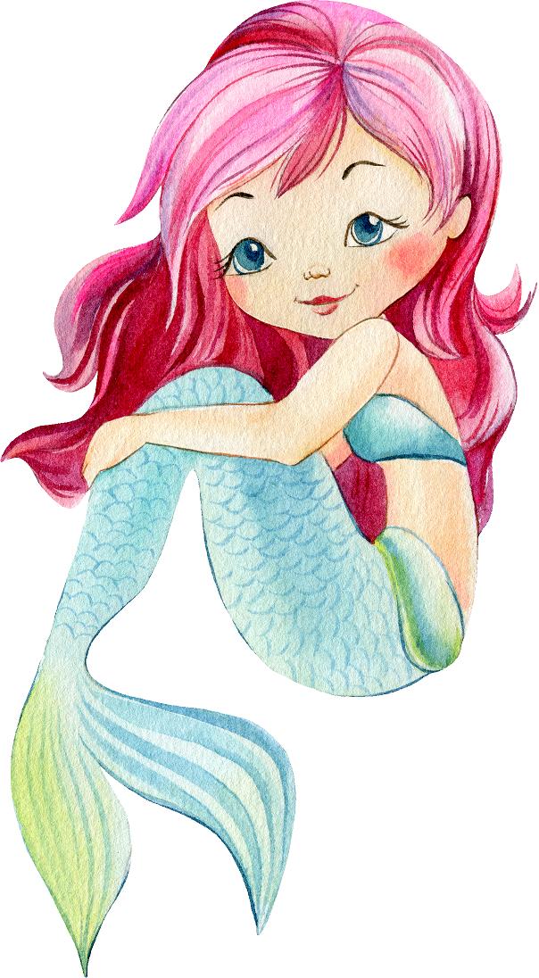 Watercolor Mermaid #2 Wall Decal Fabric Wall Sticker | DecalBaby