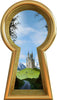 3D Keyhole Wall Decal Castle View from Forest Fairy Tale Fantasy Removable Wall Sticker 