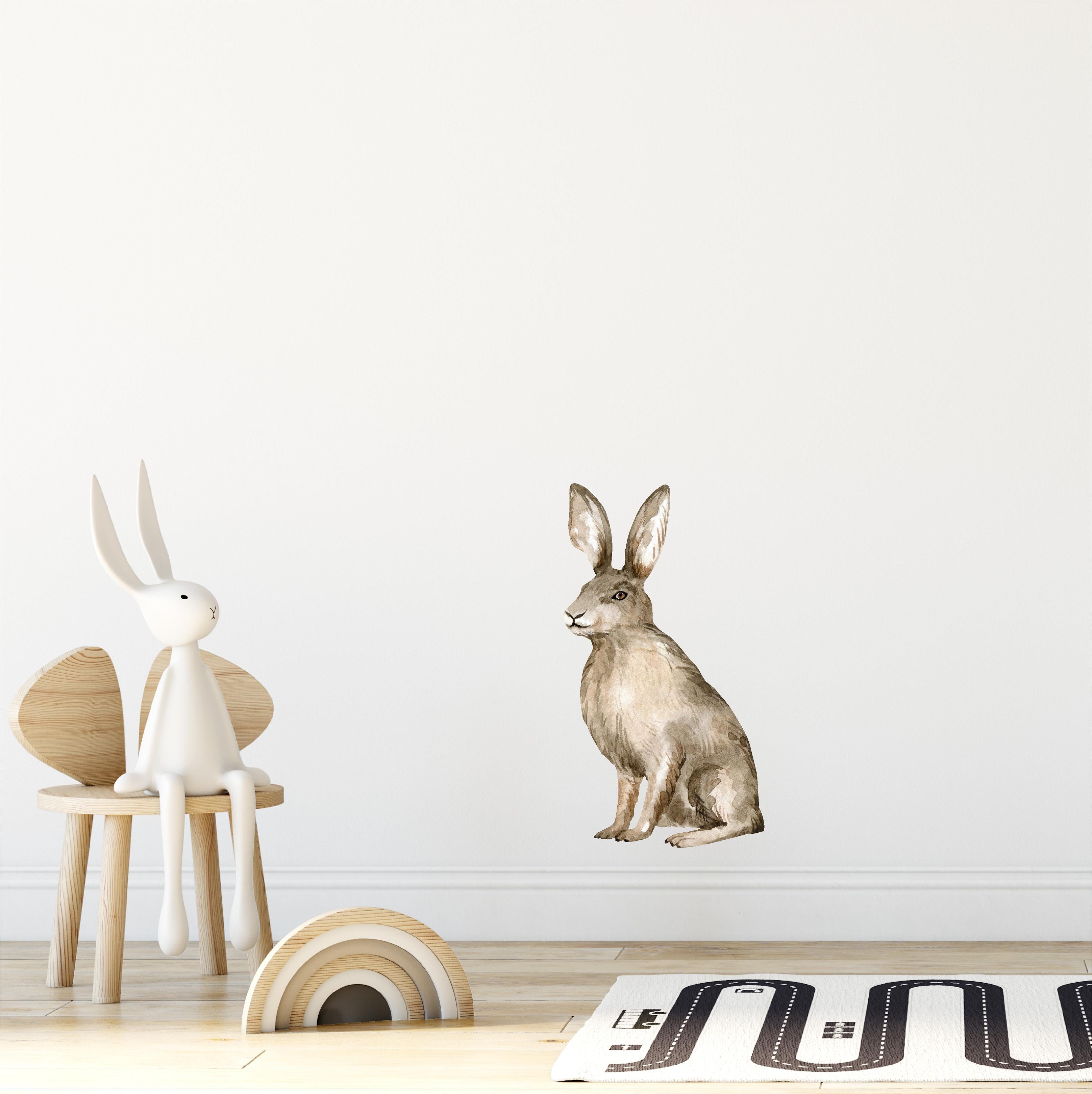 Hare Wall Decal Jackrabbit Woodland Forest Animal Fabric Wall Sticker | DecalBaby
